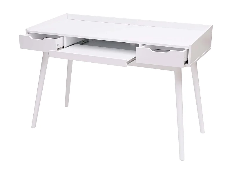 Bureau avec tiroirs de effet bois blanche 120 x 55 x 80 cm 04_0001405