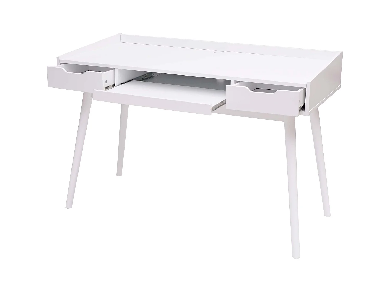 Bureau avec tiroirs de effet bois blanche 120 x 55 x 80 cm 04_0001405