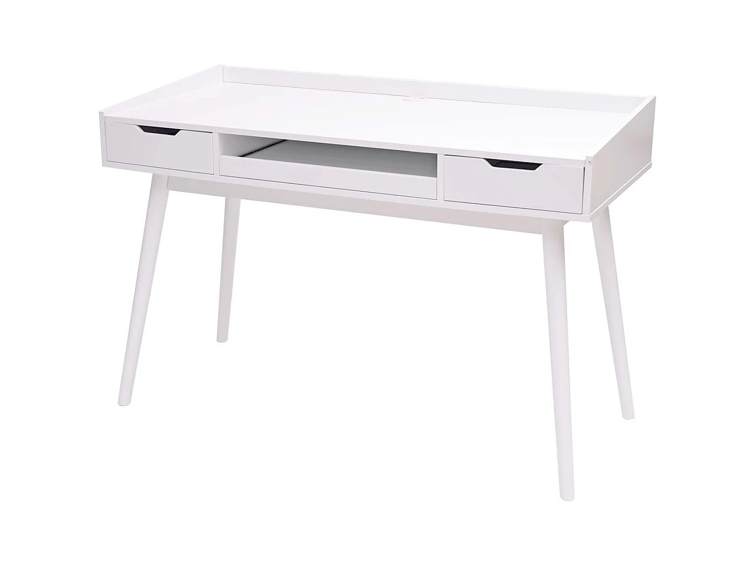 Bureau avec tiroirs de effet bois blanche 120 x 55 x 80 cm 04_0001405