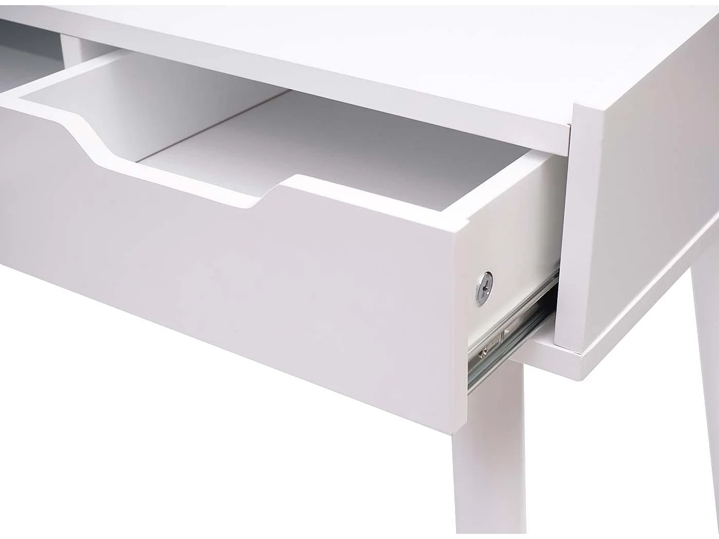 Bureau avec tiroirs de effet bois blanche 120 x 55 x 80 cm 04_0001405