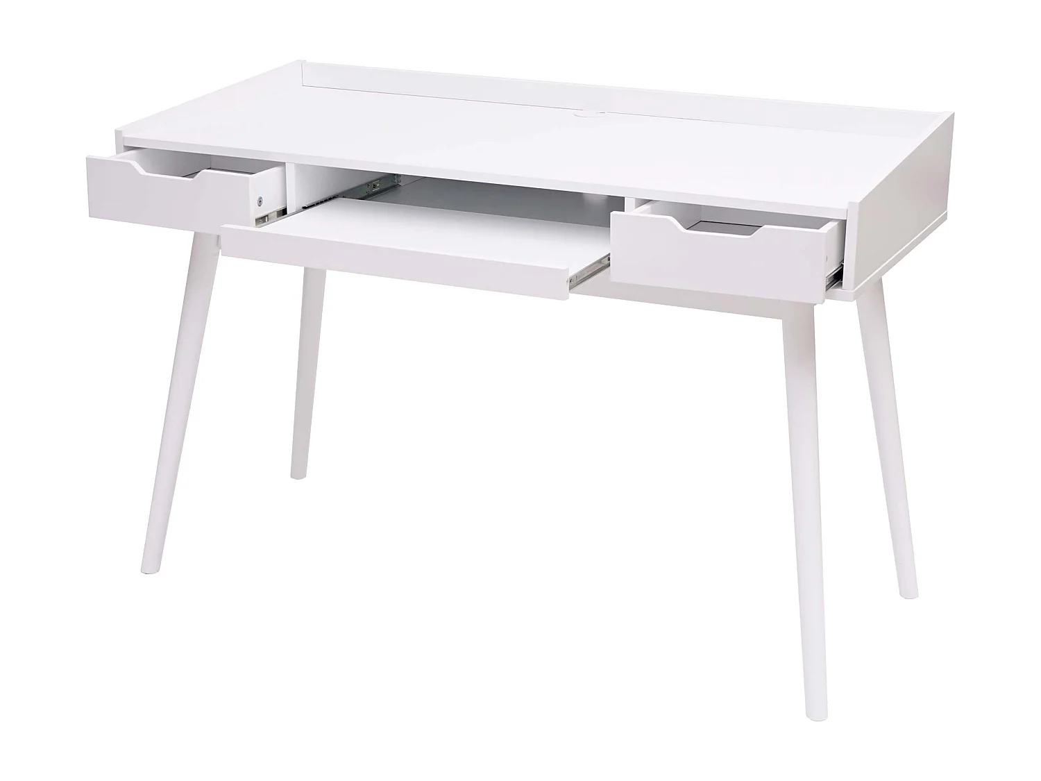 Bureau avec tiroirs de effet bois blanche 120 x 55 x 80 cm 04_0001405