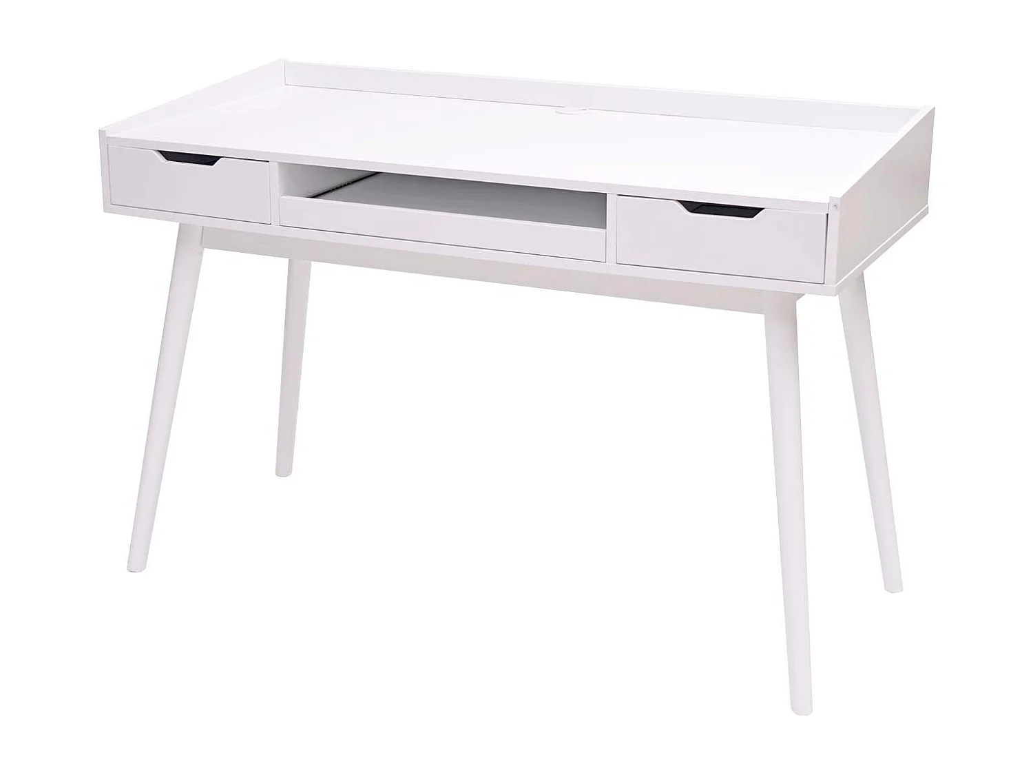 Bureau avec tiroirs de effet bois blanche 120 x 55 x 80 cm 04_0001405