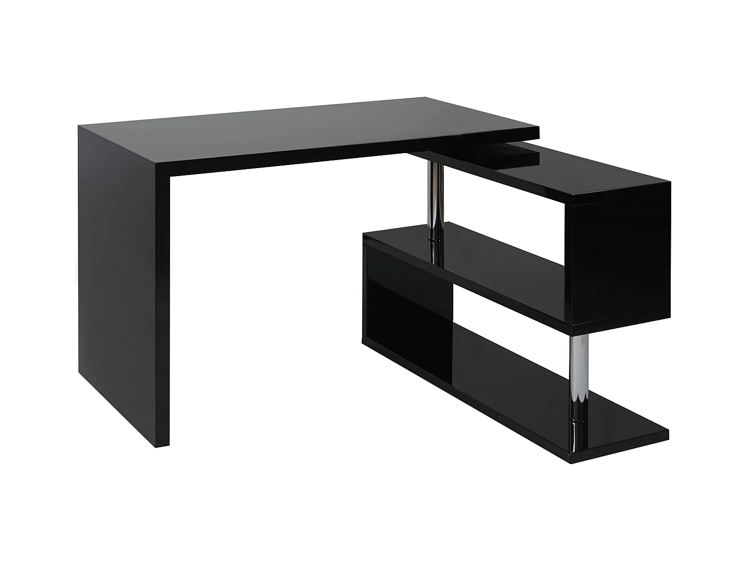 Bureau d'angle moderne table noire 120 x 60 x 76 cm 04_0001396