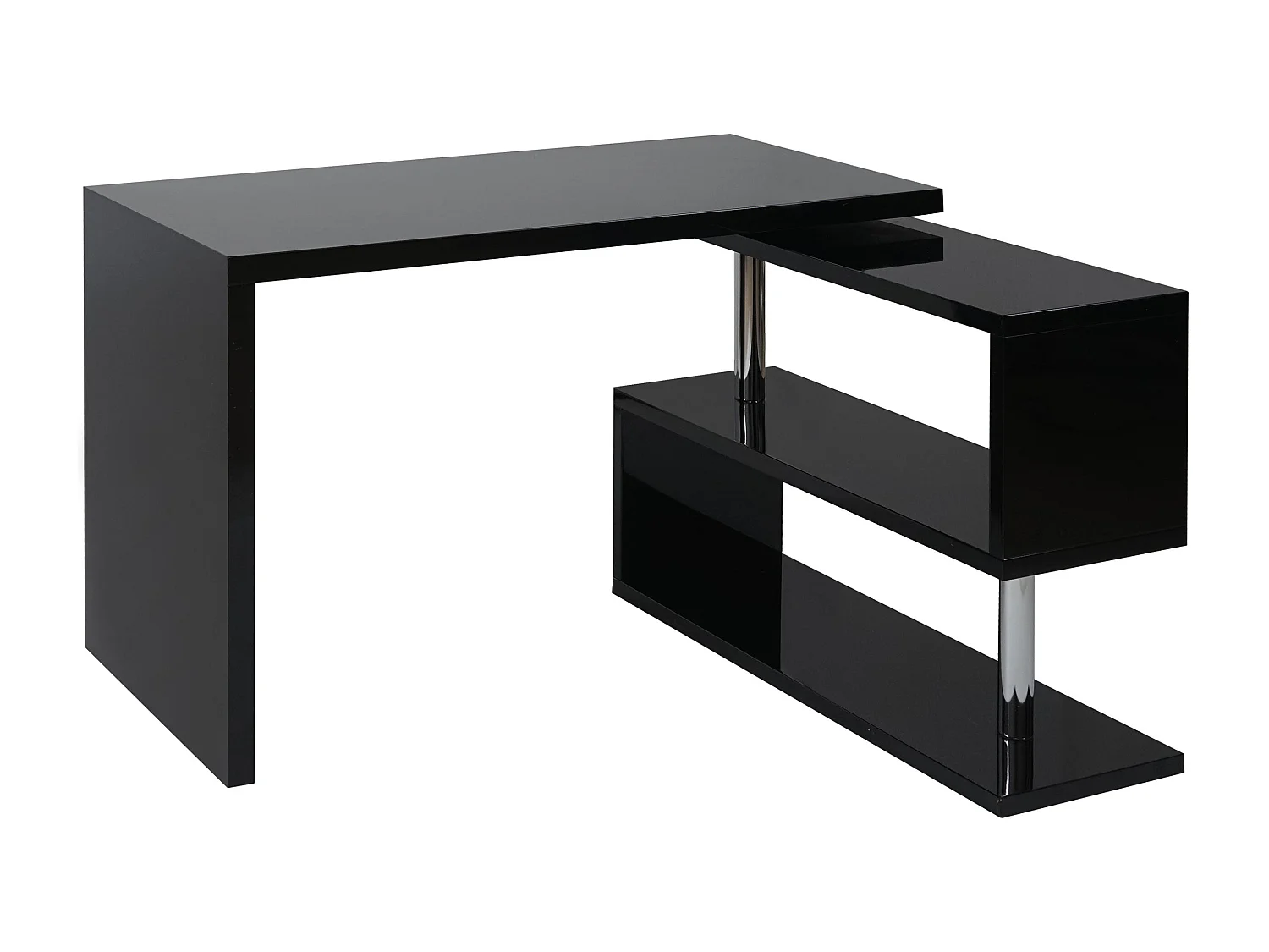 Bureau d'angle moderne table noire 120 x 60 x 76 cm 04_0001396