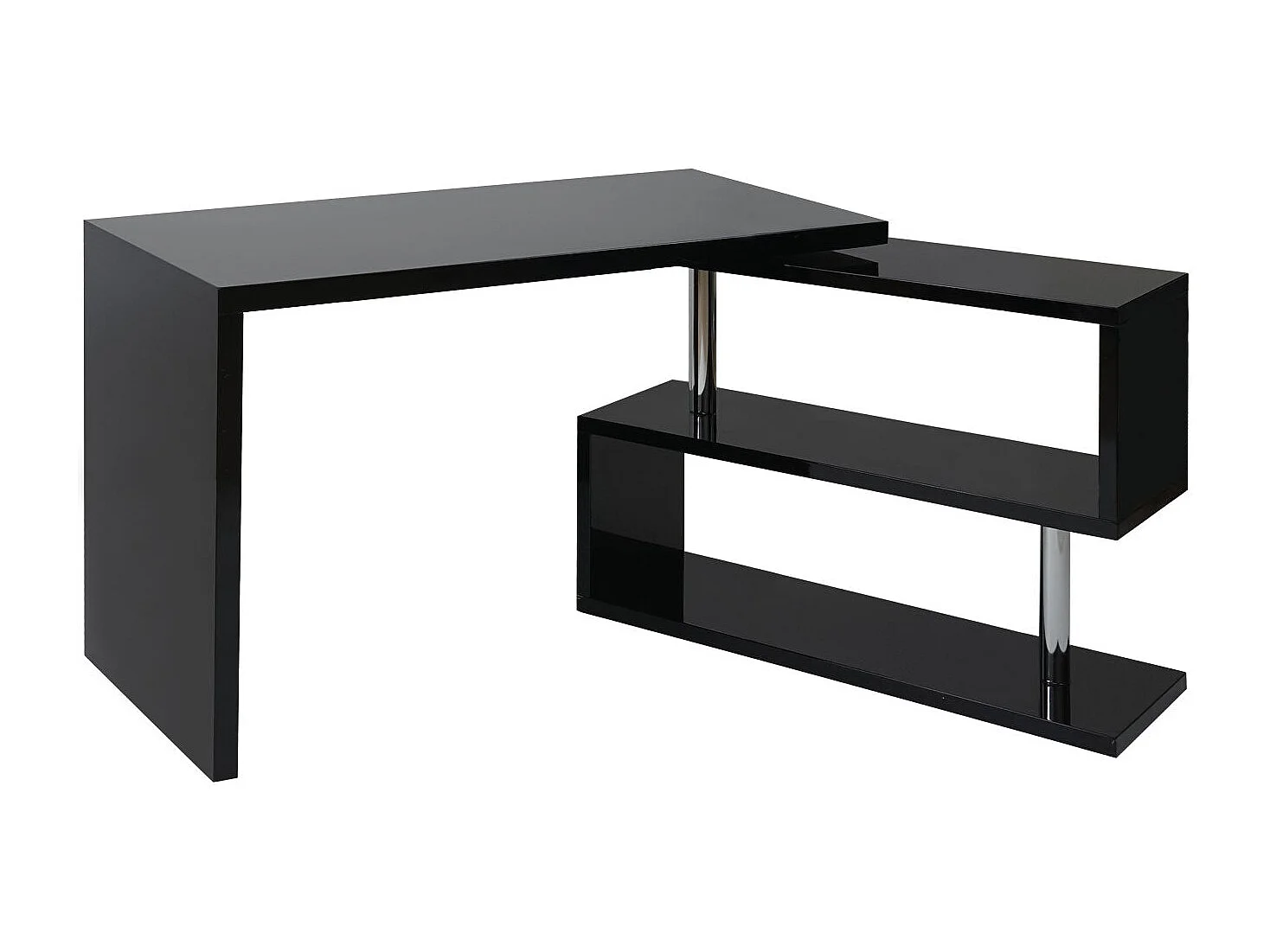 Bureau d'angle moderne table noire 120 x 60 x 76 cm 04_0001396