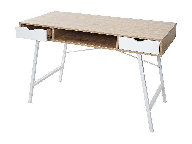 Bureau table d'ordinateur design effet bois marron 120 x 60 x 76 cm 04_0001440