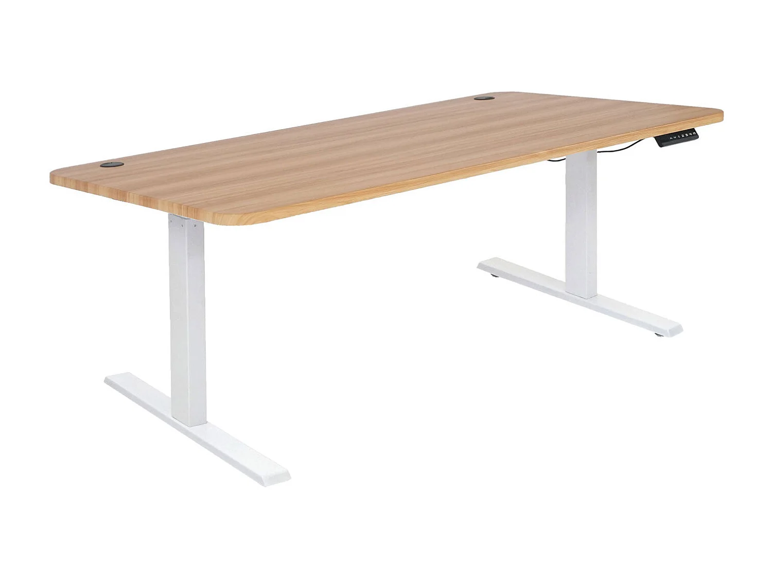 Bureau table d'ordinateur réglable effet bois blanche 108 x 58 x 56 cm 04_0001438