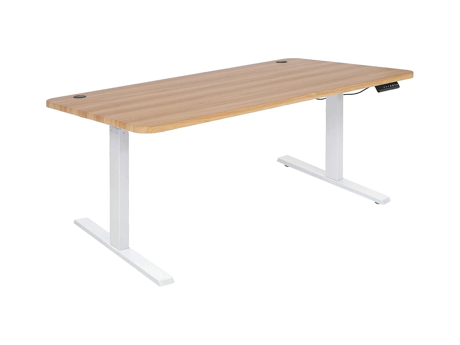 Bureau table d'ordinateur réglable effet bois blanche 108 x 58 x 56 cm 04_0001438