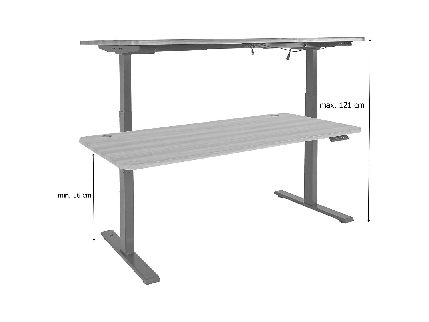 Bureau table d'ordinateur réglable effet bois blanche 108 x 58 x 56 cm 04_0001438