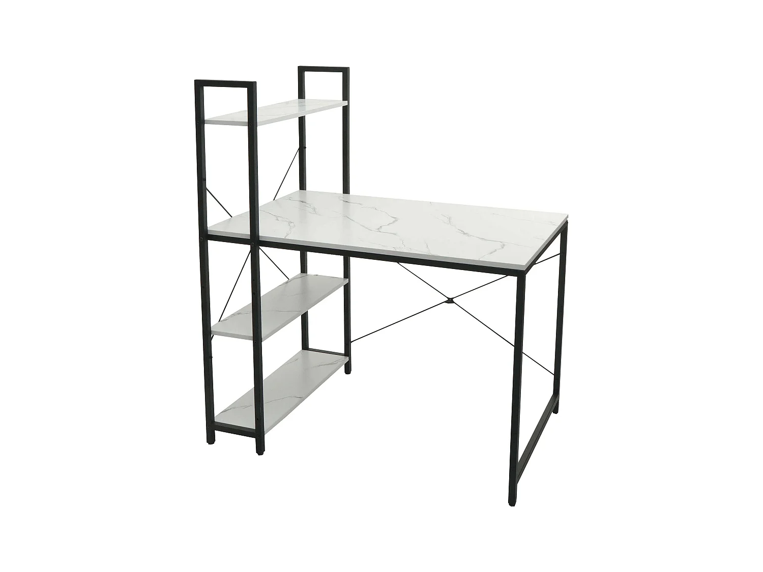 Bureau avec étagère table métal blanche 62 x 15 x 125 cm 04_0006014