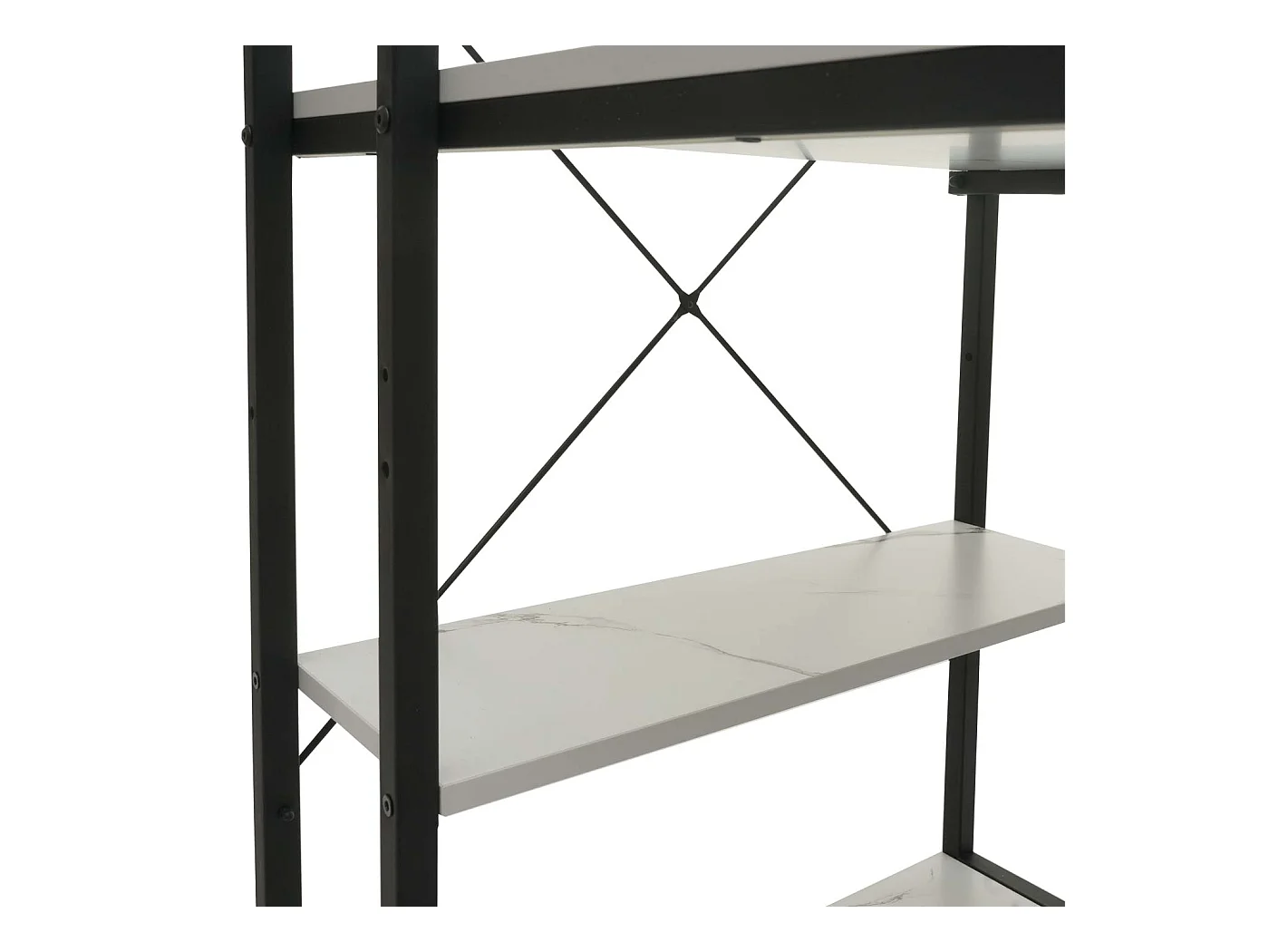 Bureau avec étagère table métal blanche 62 x 15 x 125 cm 04_0006014