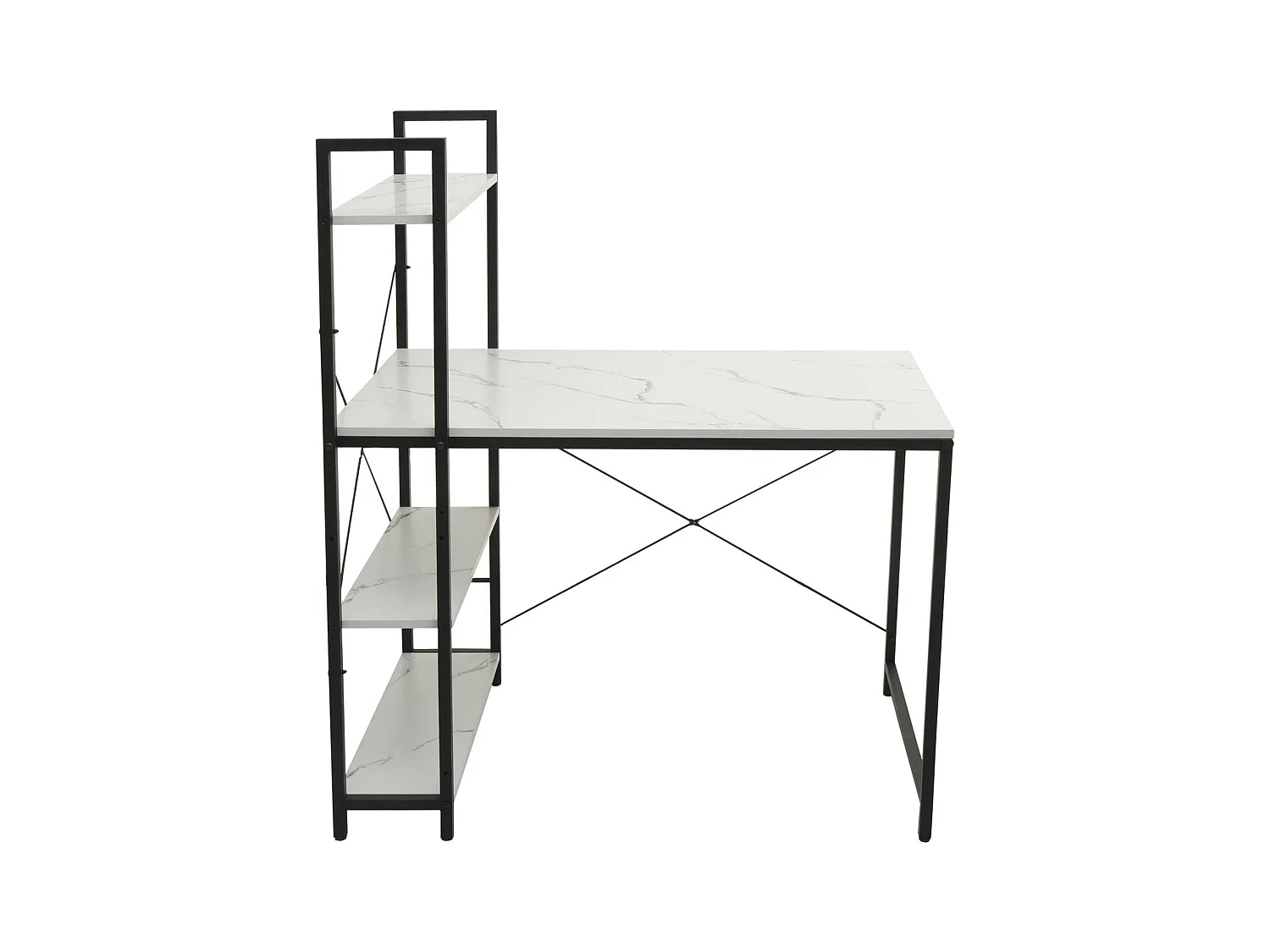 Bureau avec étagère table métal blanche 62 x 15 x 125 cm 04_0006014