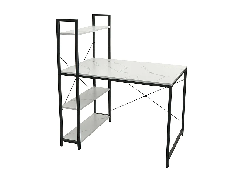 Bureau avec étagère table métal blanche 62 x 15 x 125 cm 04_0006014