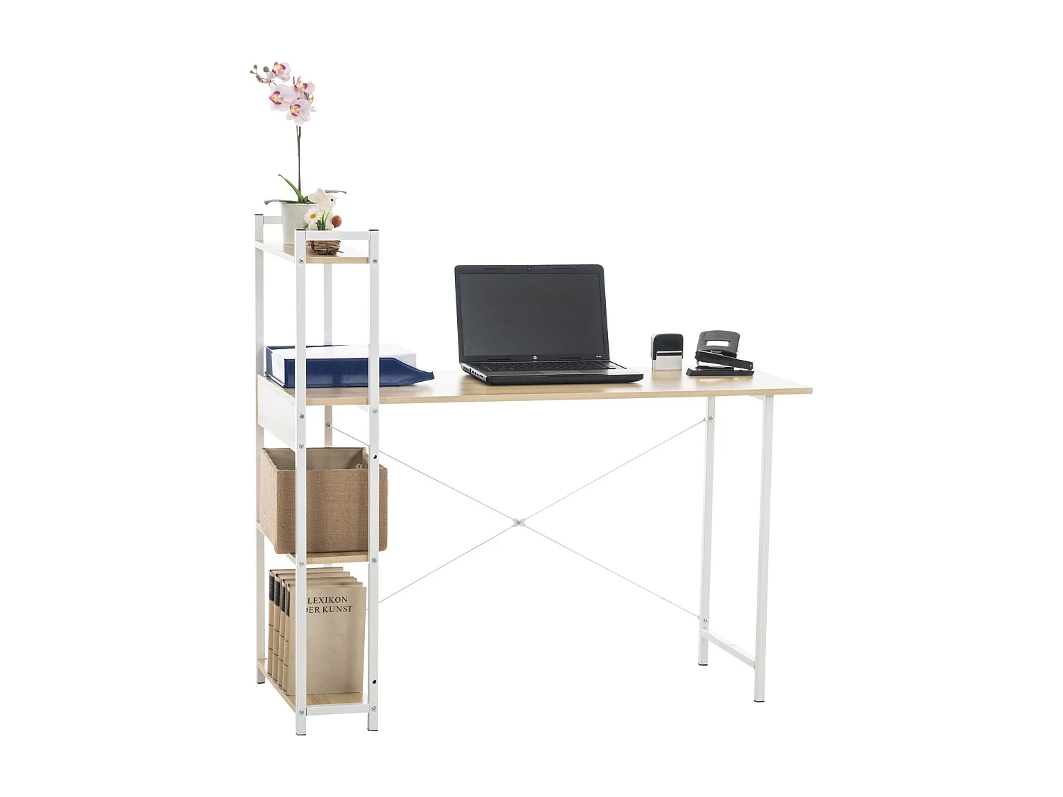 Bureau table de travail métal blanche 120 x 44 x 111 cm 10_0003616