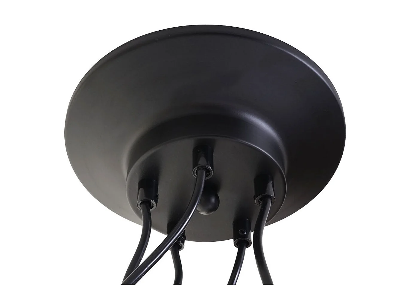 Lustre lampe suspendue design industriel réglable en hauteur noir 5x abat-jour 04_0003597