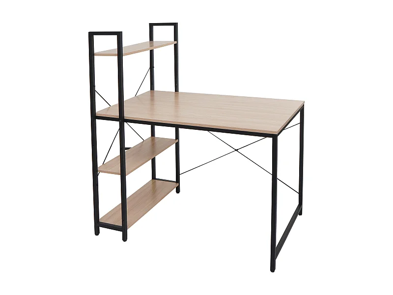 Bureau avec étagère table métal argentée 62 x 15 x 125 cm 04_0006013