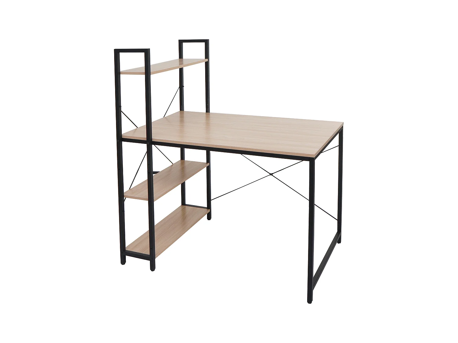 Bureau avec étagère table métal argentée 62 x 15 x 125 cm 04_0006013