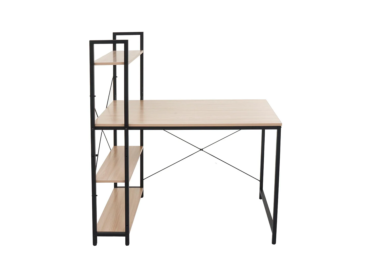 Bureau avec étagère table métal argentée 62 x 15 x 125 cm 04_0006013