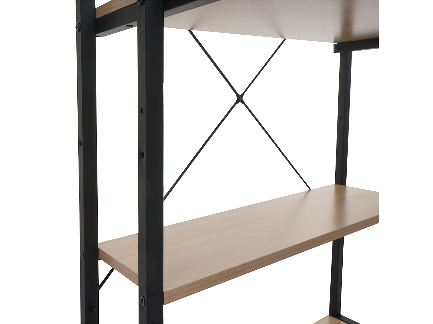 Bureau avec étagère table métal argentée 62 x 15 x 125 cm 04_0006013