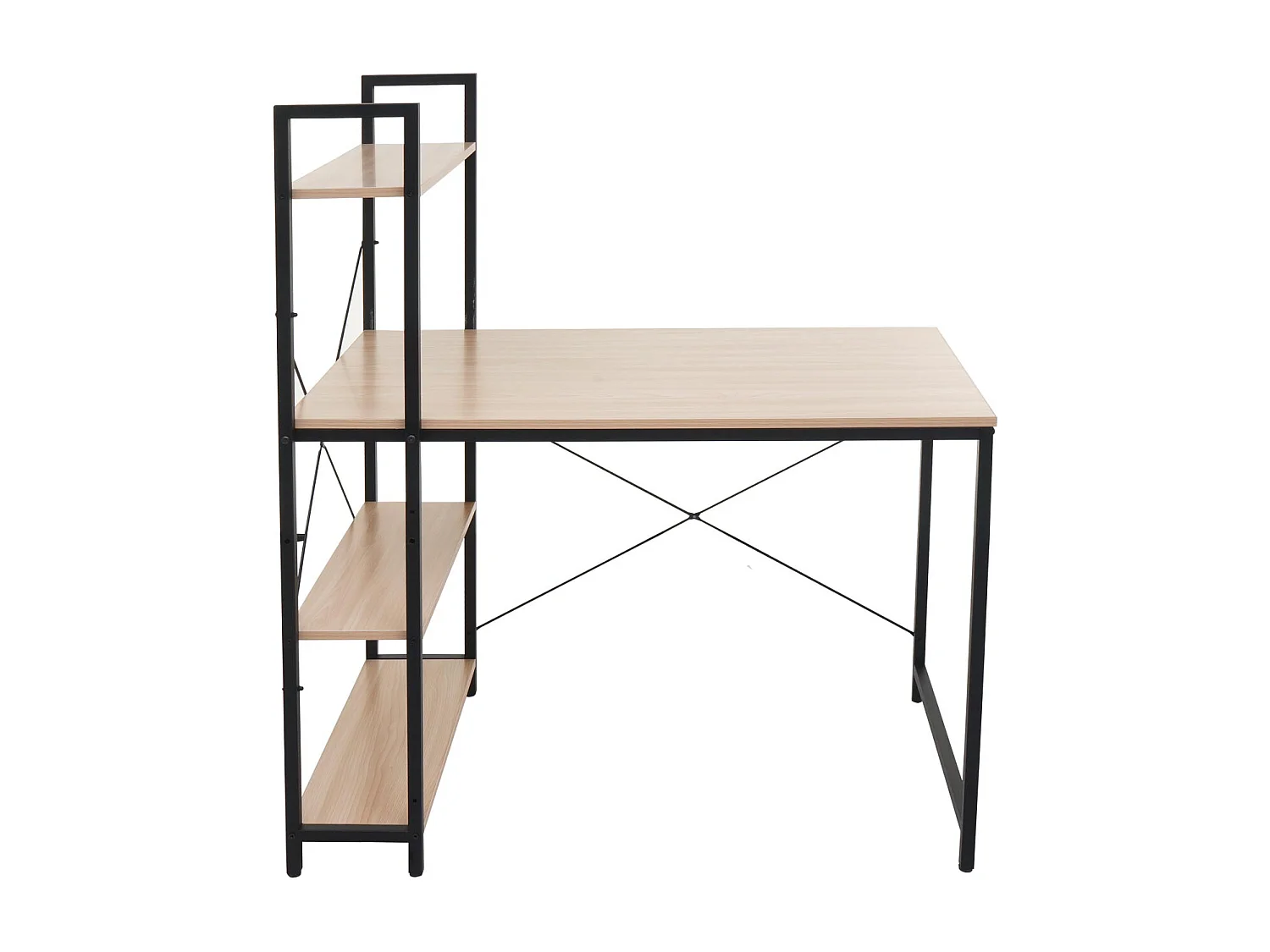 Bureau avec étagère table métal argentée 62 x 15 x 125 cm 04_0006013