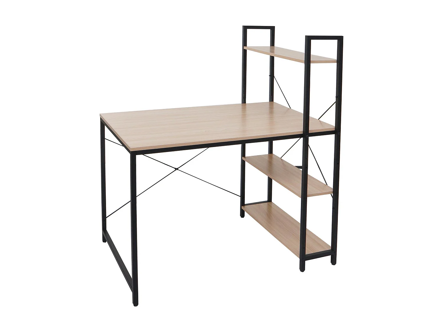 Bureau avec étagère table métal argentée 62 x 15 x 125 cm 04_0006013