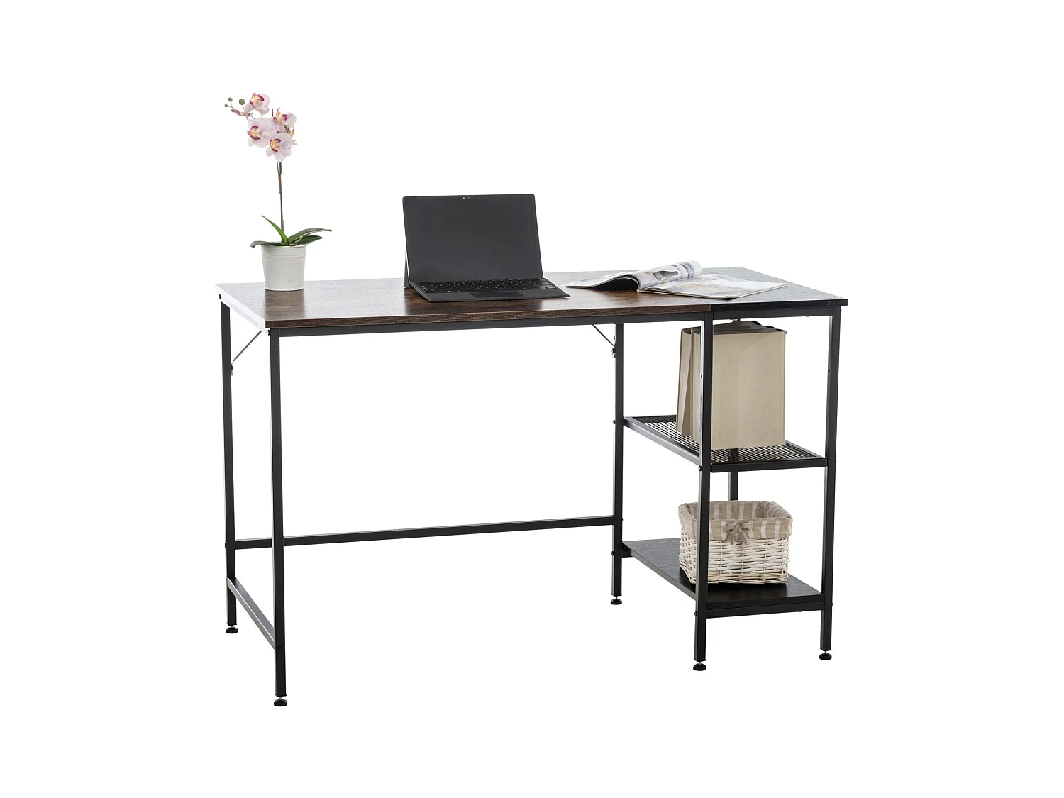 Bureau table d'ordinateur avec marron 120 x 60 x 76 cm 10_0005524