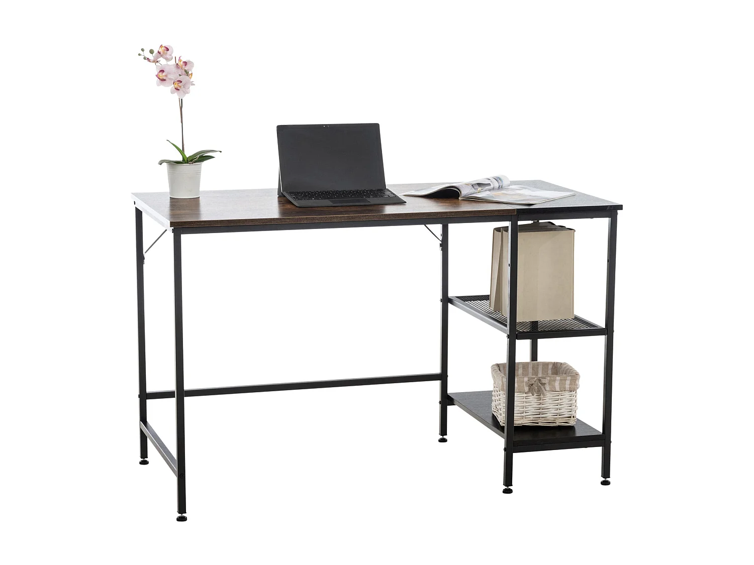 Bureau table d'ordinateur avec marron 120 x 60 x 76 cm 10_0005524