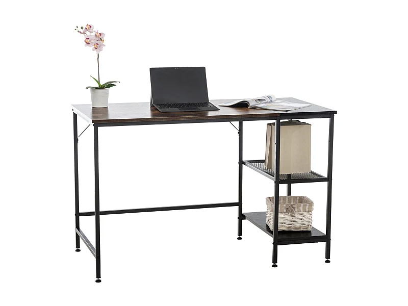 Bureau table d'ordinateur avec marron 120 x 60 x 76 cm 10_0005524