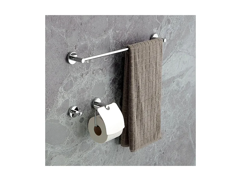 Set da 3 accessori per il bagno "Felix" in metallo cromato da parete