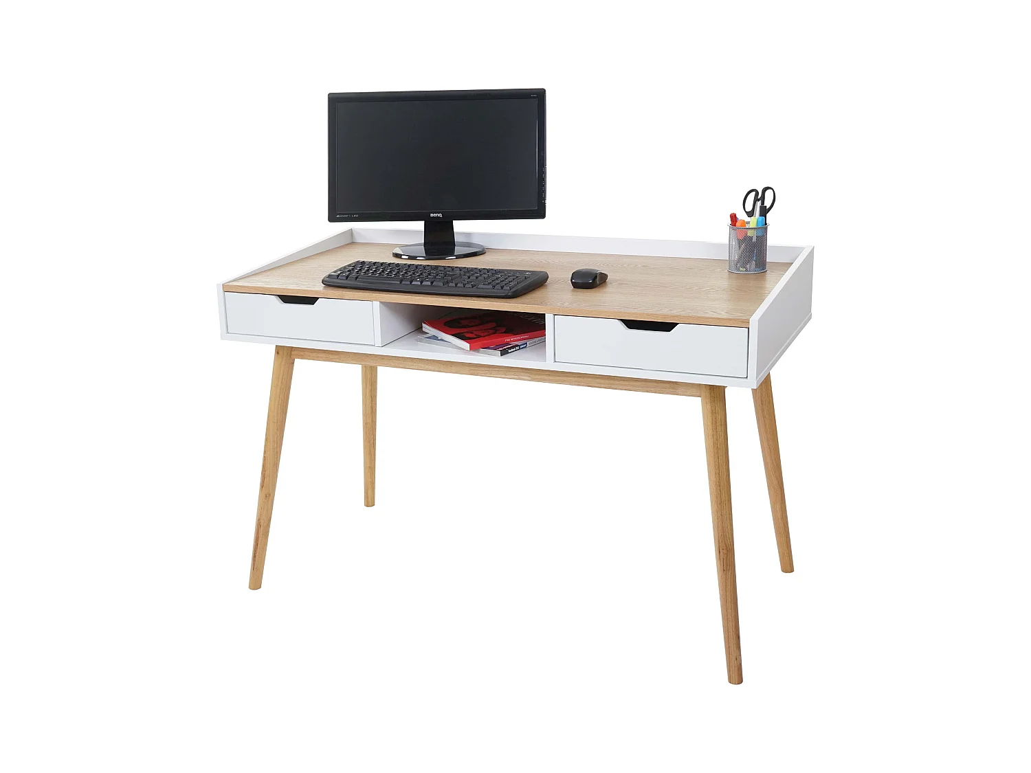 Bureau avec tiroirs de effet bois 120 x 55 x 80 cm 04_0001403
