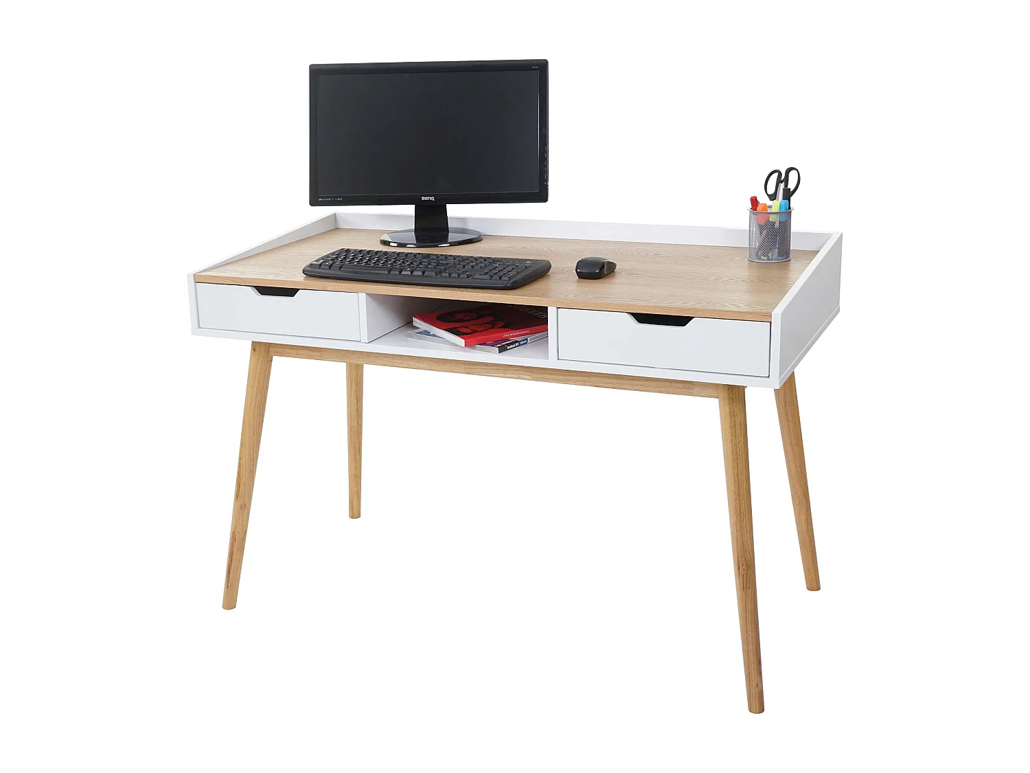 Bureau avec tiroirs de effet bois 120 x 55 x 80 cm 04_0001403