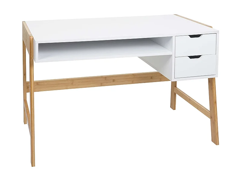 Bureau table d'ordinateur avec effet bois marron 67 x 13 x 123 cm 04_0006058