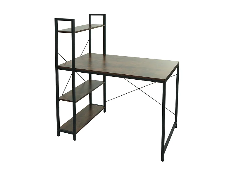 Bureau avec étagère table métal marron 62 x 15 x 125 cm 04_0006016