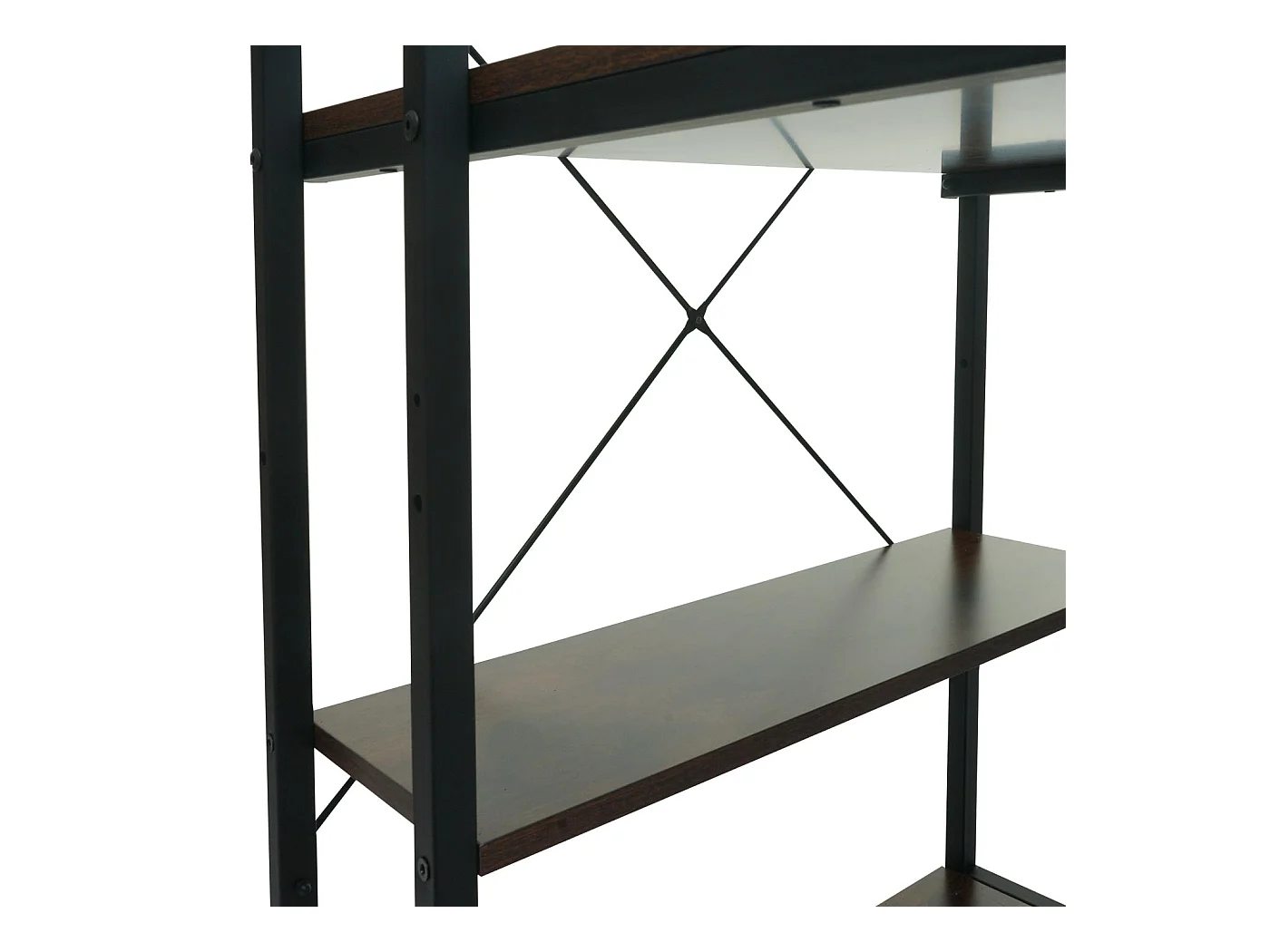 Bureau avec étagère table métal marron 62 x 15 x 125 cm 04_0006016