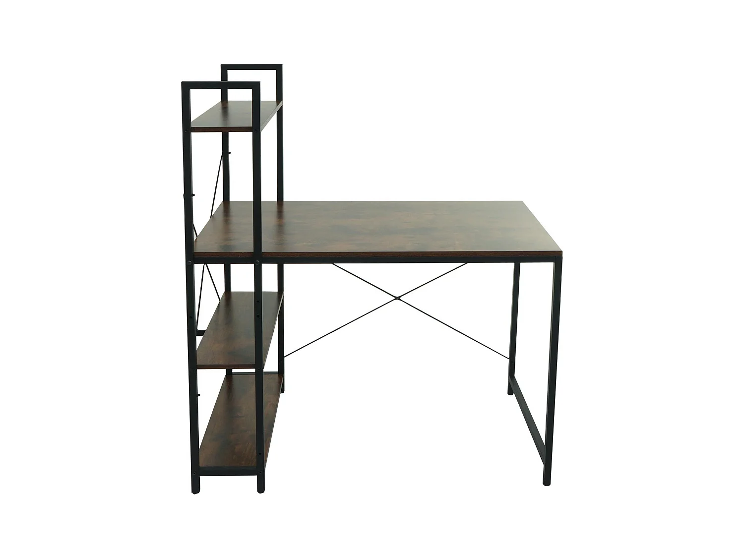 Bureau avec étagère table métal marron 62 x 15 x 125 cm 04_0006016