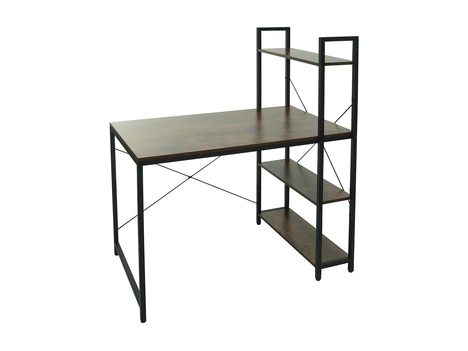 Bureau avec étagère table métal marron 62 x 15 x 125 cm 04_0006016