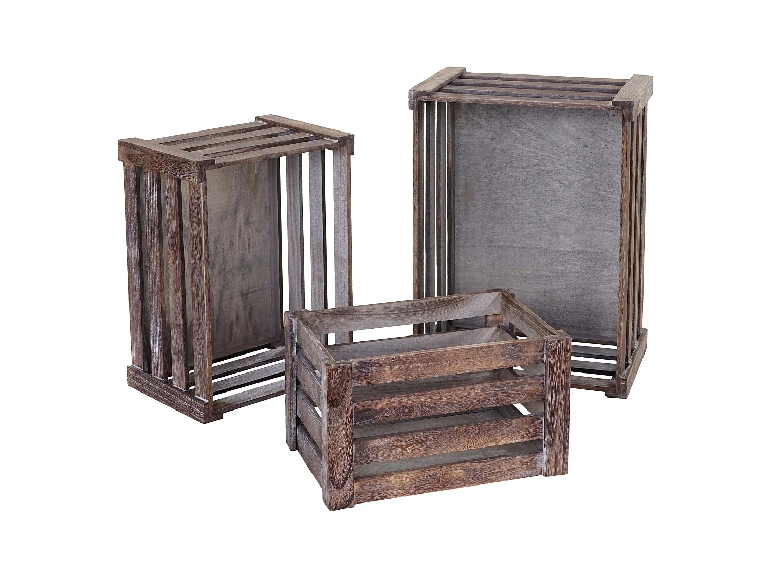 Lot de 3 caisses bois marron 29 x 20 x 17 cm 04_0002980