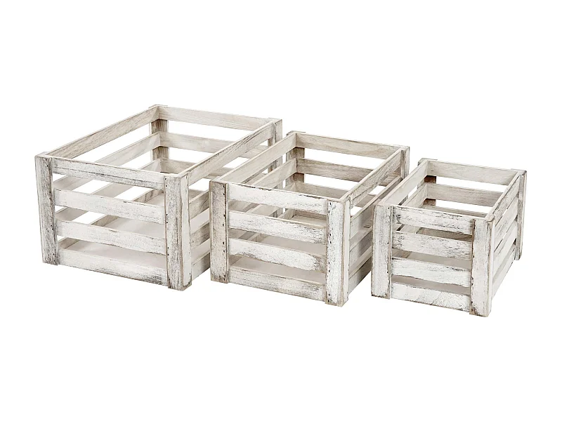 Ensemble de 3 caisses bois blanche 29 x 20 x 17 cm 04_0002982