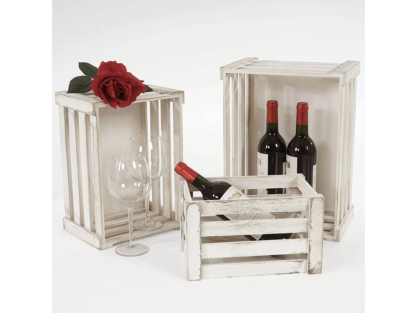 Ensemble de 3 caisses bois blanche 29 x 20 x 17 cm 04_0002982