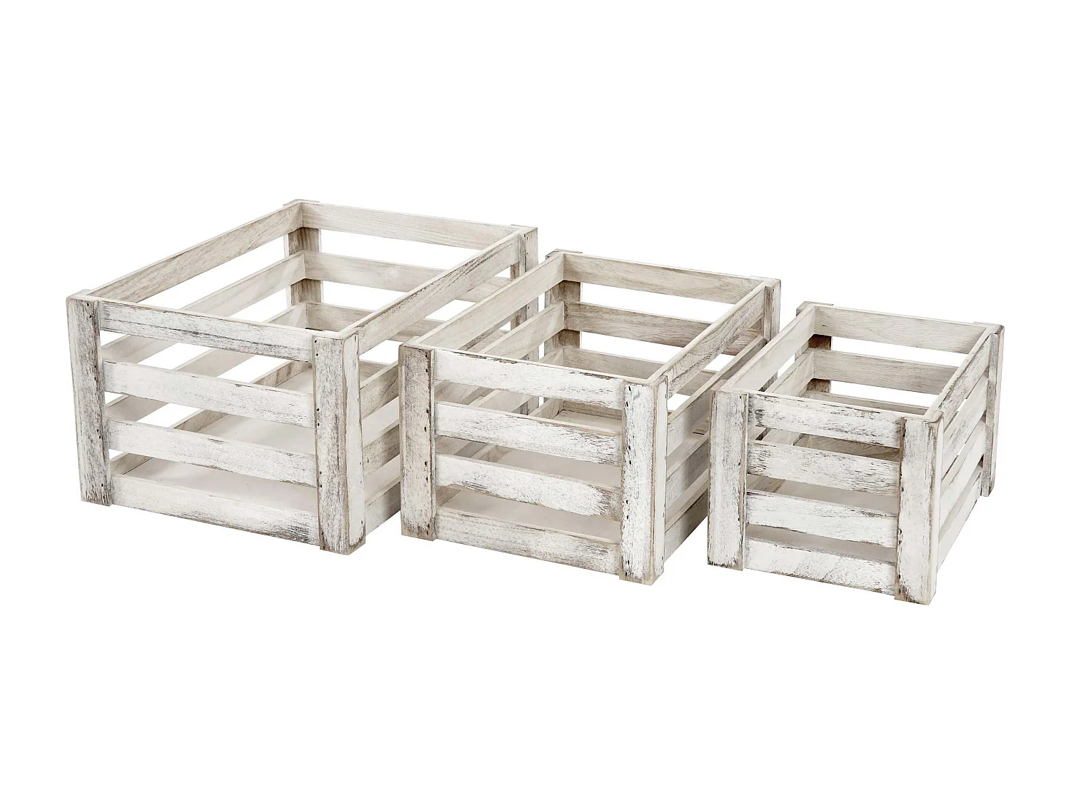 Ensemble de 3 caisses bois blanche 29 x 20 x 17 cm 04_0002982