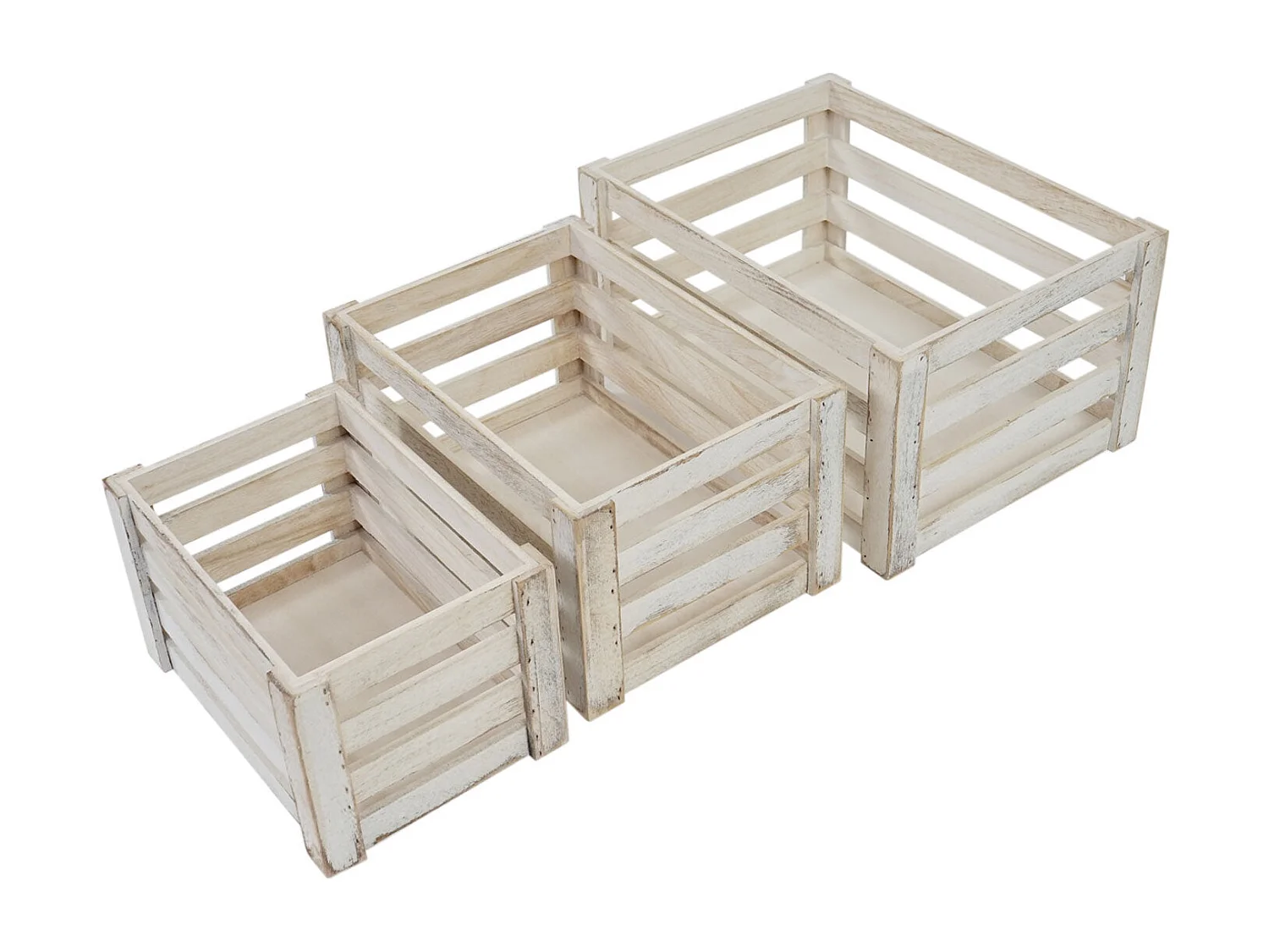 Ensemble de 3 caisses bois blanche 29 x 20 x 17 cm 04_0002982
