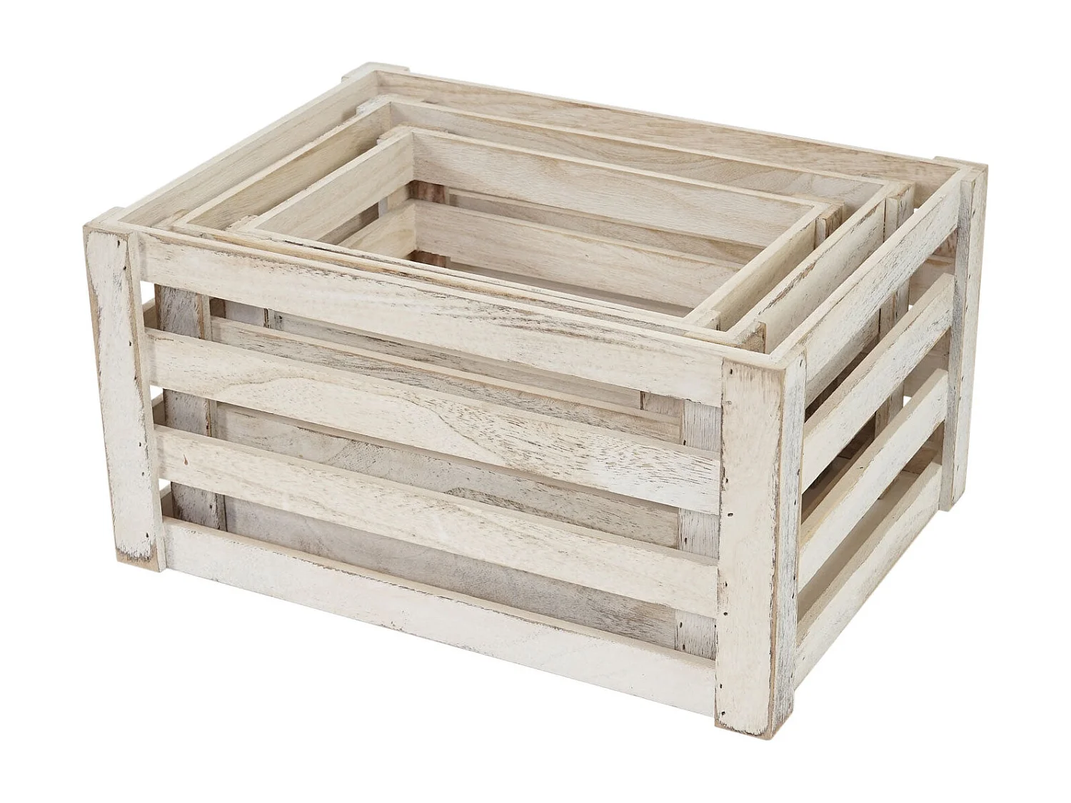 Ensemble de 3 caisses bois blanche 29 x 20 x 17 cm 04_0002982