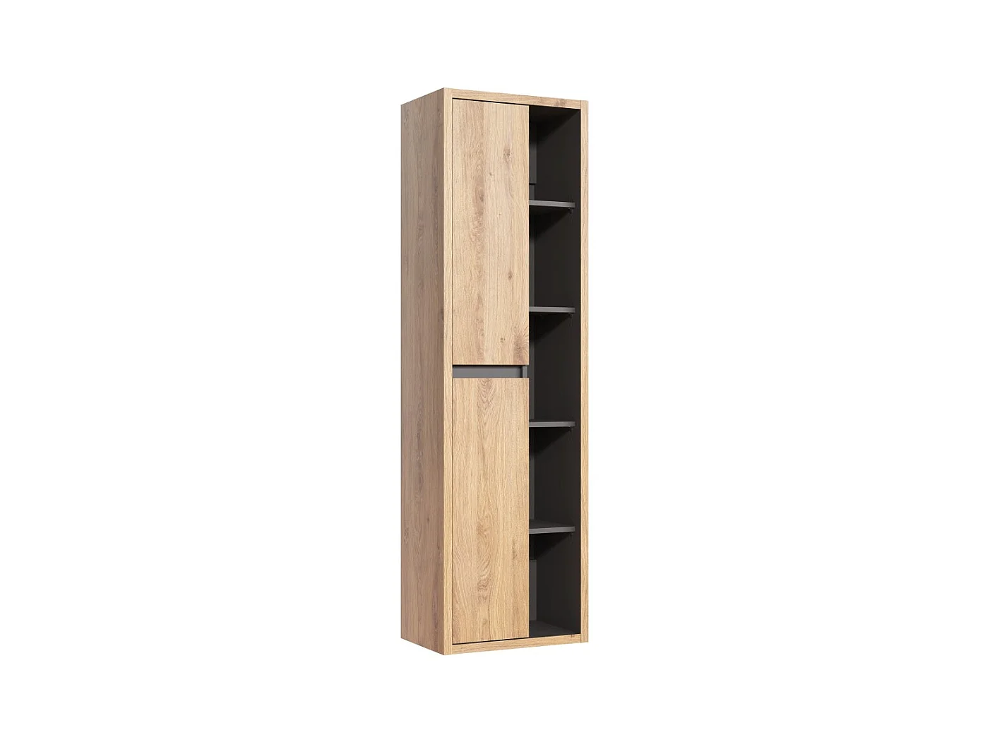 Colonne salle de bain MATT 170 cm – Chêne clair et gris anthracite – Design suspendu moderne