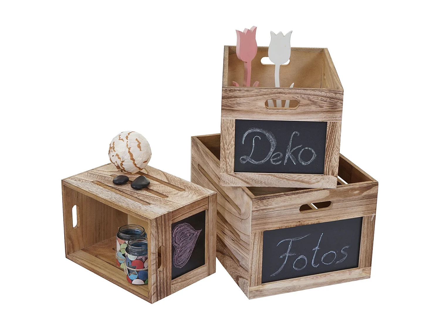 Lot de 3 boîtes marron 20 x 30 x 20 cm 04_0002984