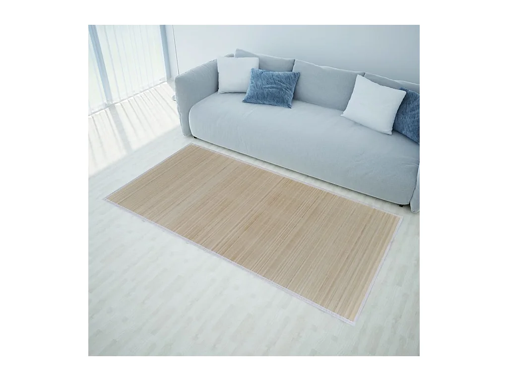 Lot de 4 tapis bambou marron 120 x 180 x 1 cm DEC023997