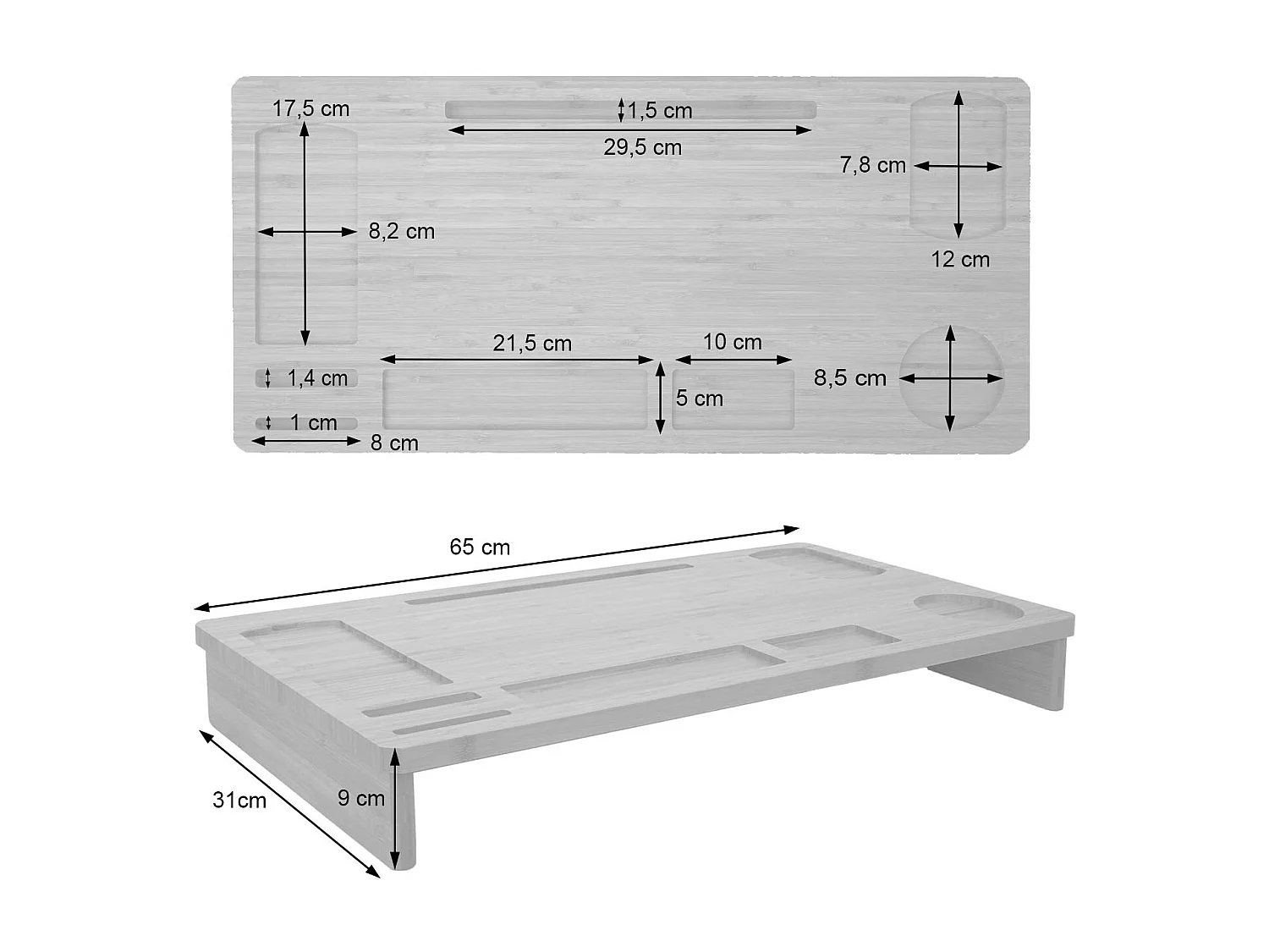 Support de moniteur support bambou marron 65 x 31 x 9 cm 04_0001033