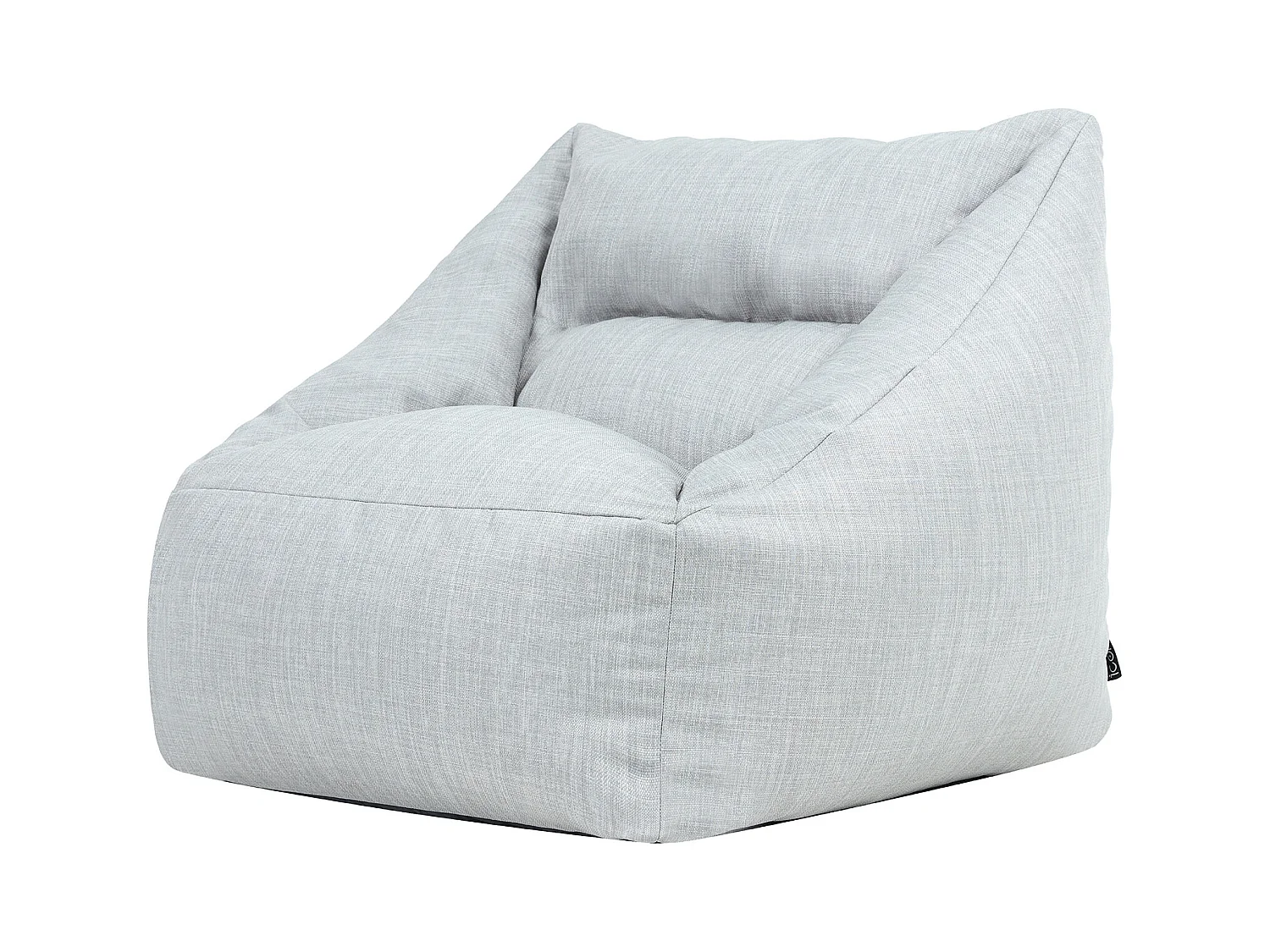 Pouf fauteuil d'intérieur et d'extérieur en tissu tissé gris clair - NATALIA