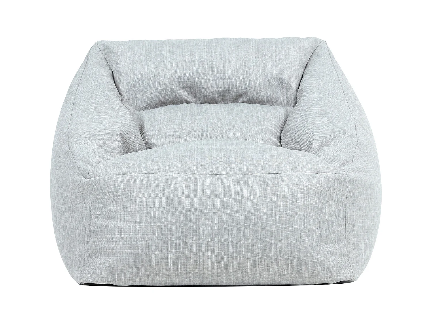 Pouf fauteuil d'intérieur et d'extérieur en tissu tissé gris clair - NATALIA