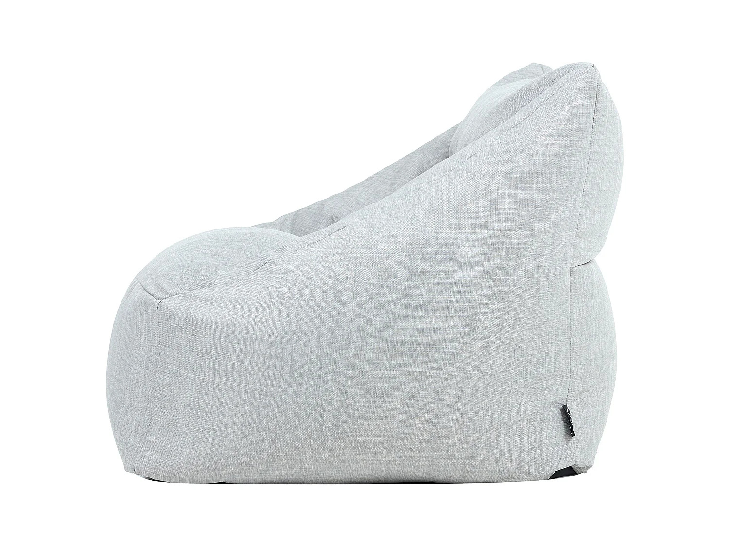 Pouf fauteuil d'intérieur et d'extérieur en tissu tissé gris clair - NATALIA