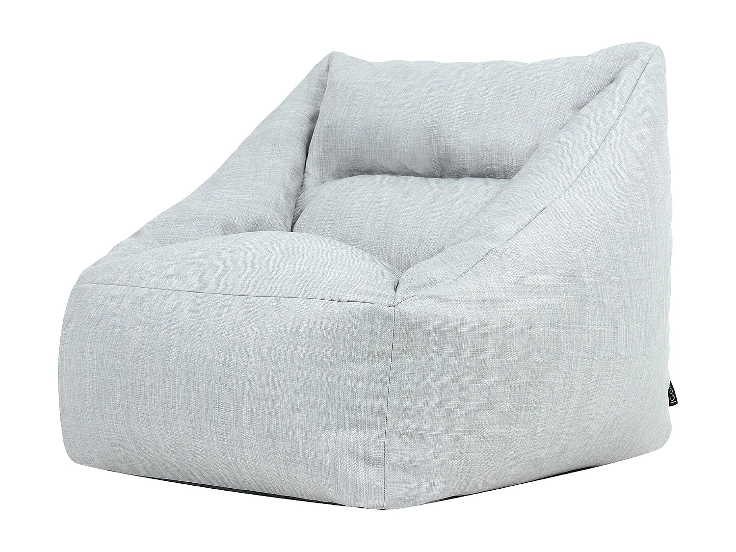 Pouf fauteuil d'intérieur et d'extérieur en tissu tissé gris clair - NATALIA